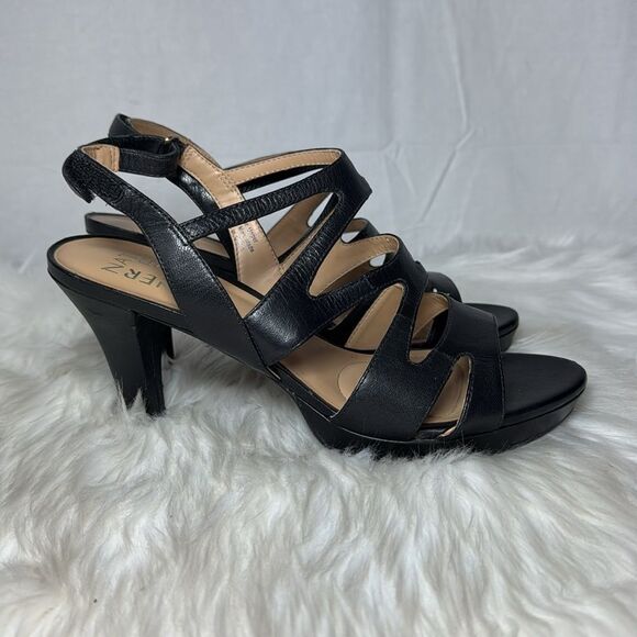 Naturtalizer Pressley Women's Black Leather Strappy Sandals WIDE WIDTH Sz 8.5 - Picture 5 of 8